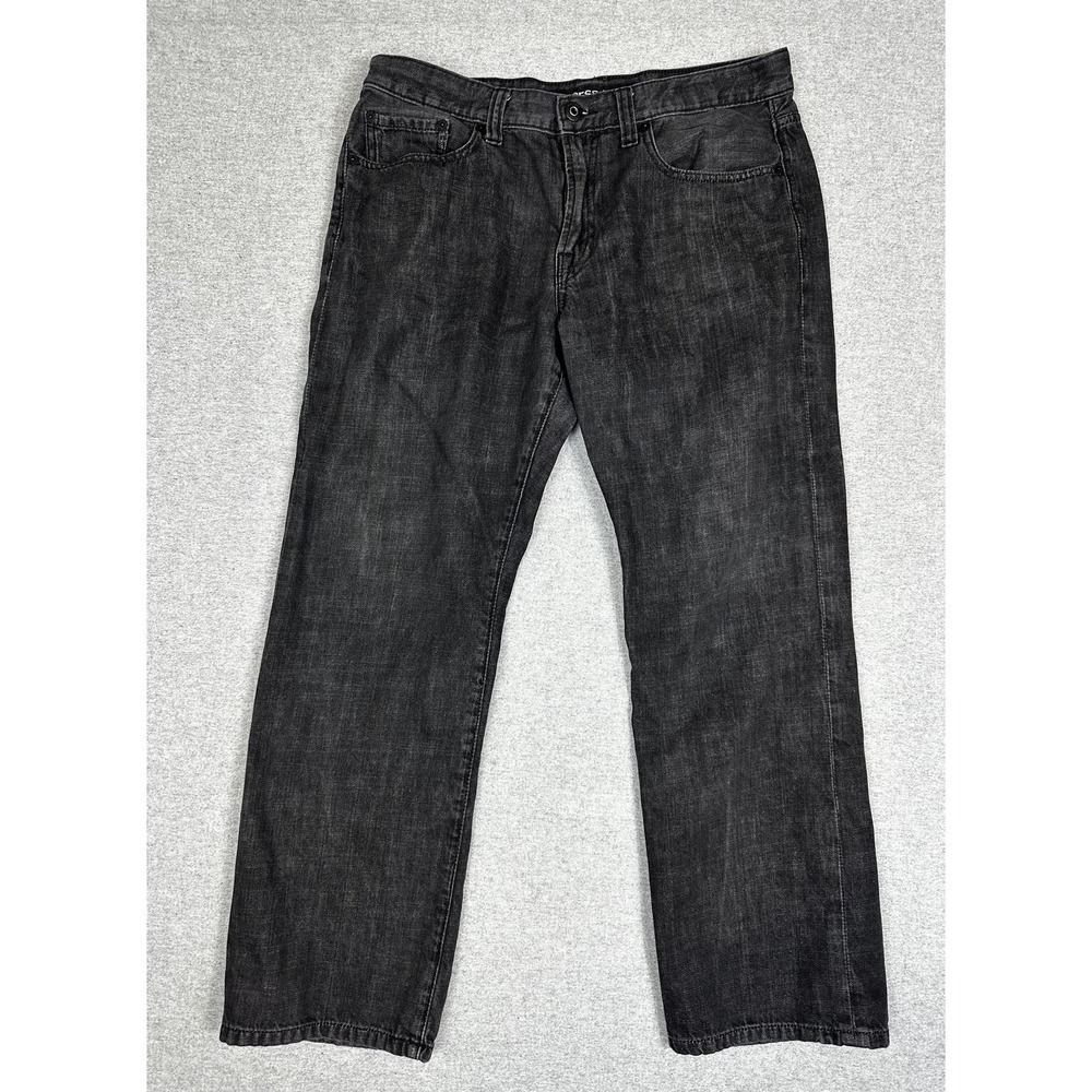 Express Jean Mens 33x30 (27) Black Blake Loose Fit Boot Cut Charcoal Denim Pants
